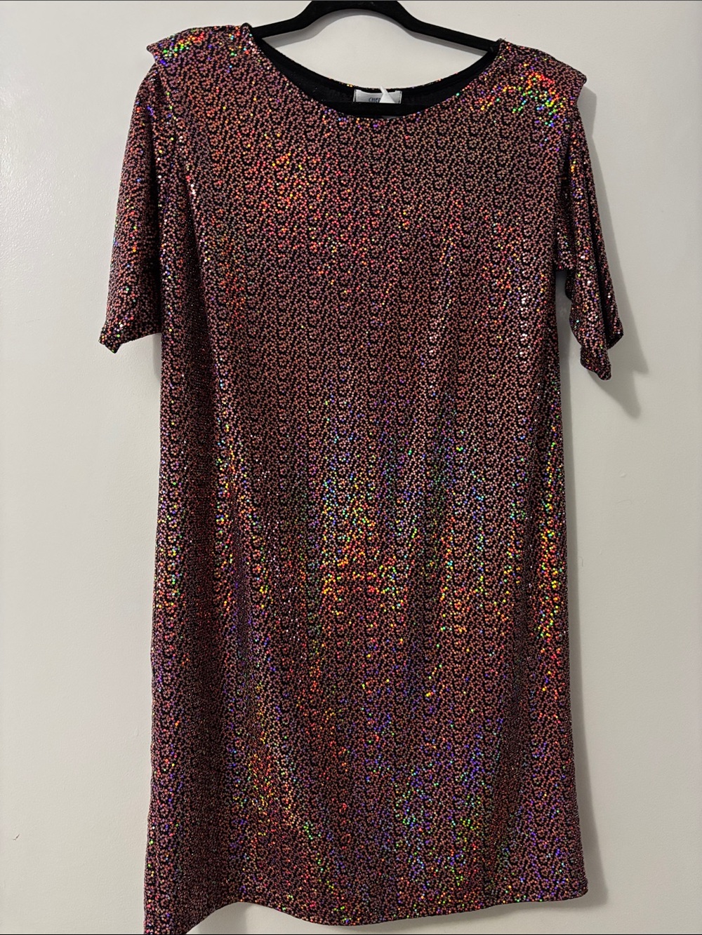 Shimmering Rose Metallic Shift Dress